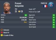 Kimpembe's leadership trait in Career Mode will help him captain the team (Image via Sportskeeda)